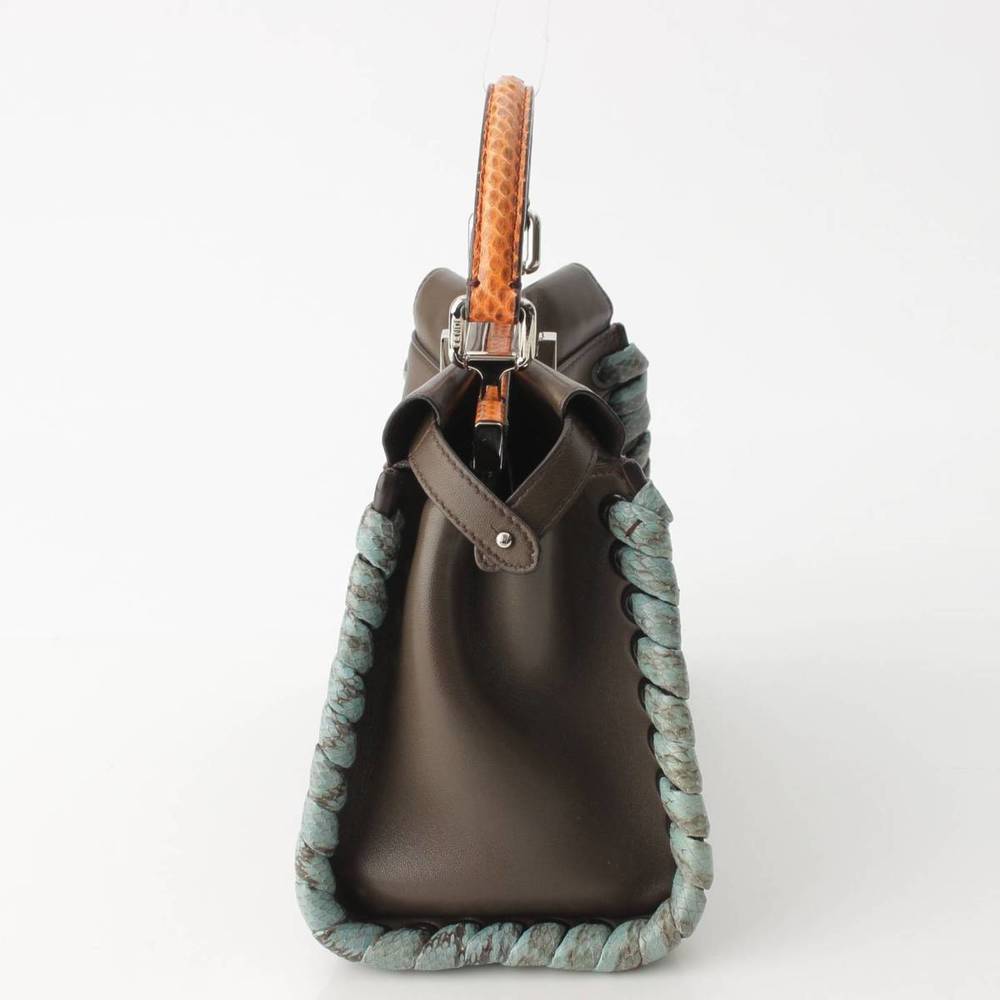 Fendi Handbag Peekaboo Brown Python Mini Shoulder - image 2